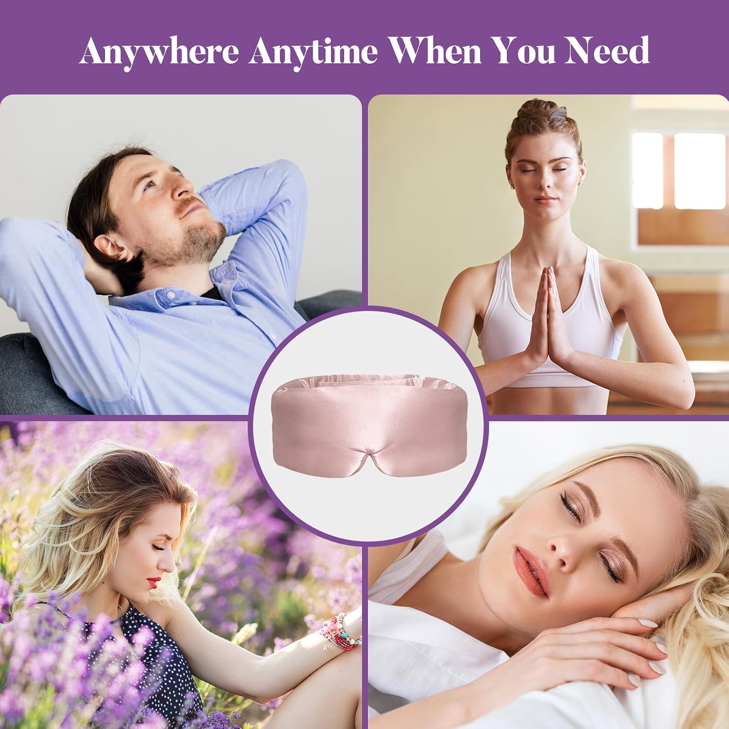Lavender Heated Eye Mask Weighted Sleep Mask FSA-HSA Eligible Pink | Dry Eyes & Blepharitis, Microwave Warm Compress to Remove Styes,Eye Relief, Adjustable Satin Eye Pillow Travel