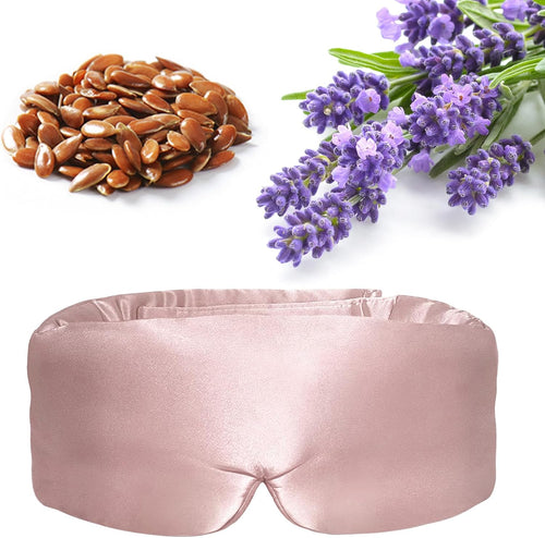 Lavender Heated Eye Mask Weighted Sleep Mask FSA-HSA Eligible Pink | Dry Eyes & Blepharitis, Microwave Warm Compress to Remove Styes,Eye Relief, Adjustable Satin Eye Pillow Travel