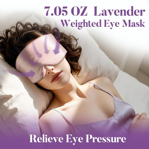 Lavender Heated Eye Mask Weighted Sleep Mask FSA-HSA Eligible Pink | Dry Eyes & Blepharitis, Microwave Warm Compress to Remove Styes,Eye Relief, Adjustable Satin Eye Pillow Travel
